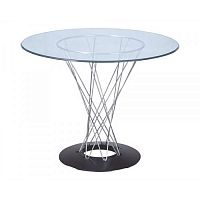 стол noguchi cyclone glass диаметр 100 см хром, прозрачный в Армавире