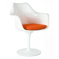 кресло tulip armchair бело-оранжевое шерсть в Армавире