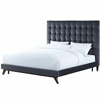 кровать двуспальная 160х200 серая из велюра eden в Армавире