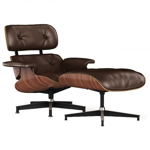 кресло lounge chair & ottoman коричневое в Армавире