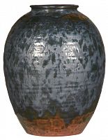 ваза керамическая объемная 32 см antiqued черная с рисунком в Армавире