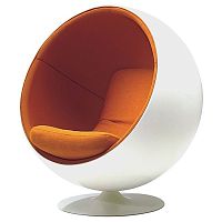 кресло eero ball chair бело-оранжевое в Армавире