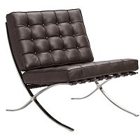 кресло barcelona chair кожа коричневое в Армавире