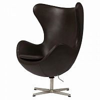 кресло egg chair кожа темно-коричневое в Армавире