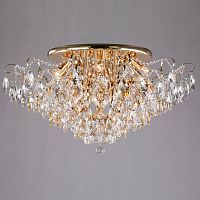 потолочная люстра eurosvet crystal 10081/12 золото/прозрачный хрусталь strotskis в Армавире