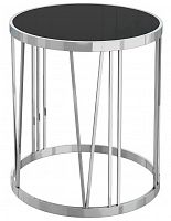 стол журнальный silver drum хром, черный в Армавире