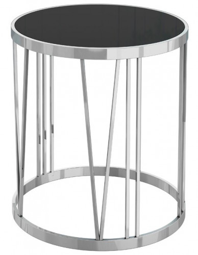 стол журнальный silver drum хром, черный в Армавире