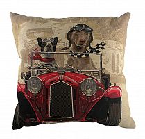 подушка с забавными собаками на красном автомобиле doggie drivers red в Армавире