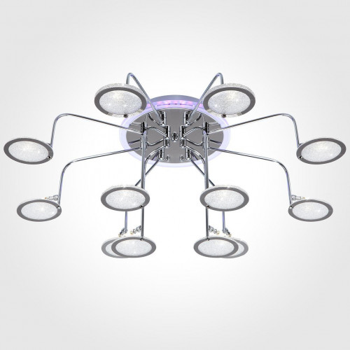 потолочная люстра eurosvet spider 80109/12 хром/синий+фиолетовый в Армавире