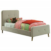 кровать button tufted flannelette beige 140х200 в Армавире