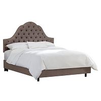 кровать двуспальная 180х200 серая с каретной стяжкой alina tufted smoke в Армавире