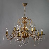 подвесная люстра ambiente alicante 8888/6+6 ab leaf crystal бронза в Армавире