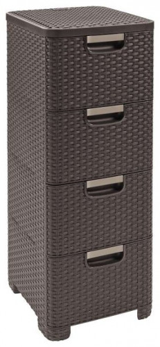 комод c 4 отделениями rattan style тёмно-коричневый в Армавире