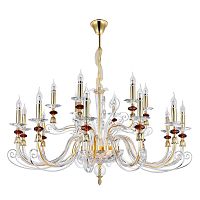 подвесная люстра crystal lux catarina sp12+6 gold/transparent-cognac золото в Армавире