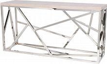 консоль geometric 180x50x90 хром, светло-коричневая столешица в Армавире