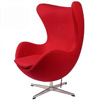 кресло arne jacobsen style egg chair красная шерсть в Армавире