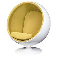 кресло eero ball chair бело-горчичное в Армавире