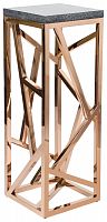 консоль geometric высокая 40x40x110 золото, серая столешница в Армавире