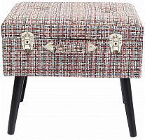 kare design пуф suitcase, коллекция "чемодан" 50*45*35, полиэстер, лен, полиуретан, сосна, красный в Армавире