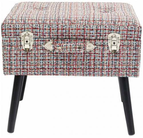 kare design пуф suitcase, коллекция "чемодан" 50*45*35, полиэстер, лен, полиуретан, сосна, красный в Армавире