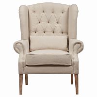 кресло wing back armchair белый лен в Армавире