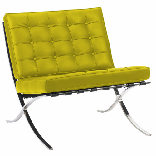 кресло barcelona chair кожа лимонное в Армавире