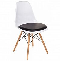 стул деревянный pc-011 белый / черный (eames style) в Армавире