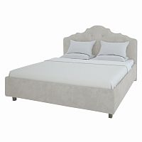 кровать двуспальная 180х200 светло-бежевая с фигурным изголовьем palace в Армавире