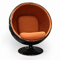 кресло ball chair черно-коричневое в Армавире