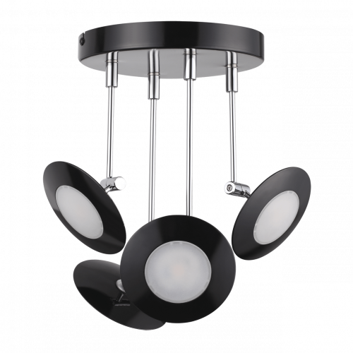 потолочная светодиодная люстра odeon light uliss 3811/28cl черная в Армавире