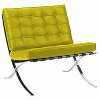 кресло barcelona chair экокожа лимонное в Армавире