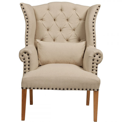 кресло quinn tufted armchair бежевое в Армавире