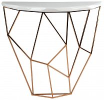 консоль geometric 100x38x90 золото, белая столешница в Армавире
