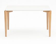 стол обеденный с белой столешницей и коричневыми ножками rectangle compact в Армавире