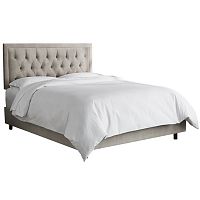 кровать двуспальная 180х200 серая с каретной стяжкой alix light gray в Армавире