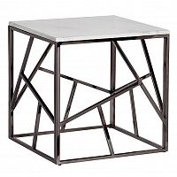 стол журнальный black chrome cube 55*55*56 см хром, белый в Армавире