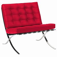 кресло barcelona chair экокожа красное в Армавире