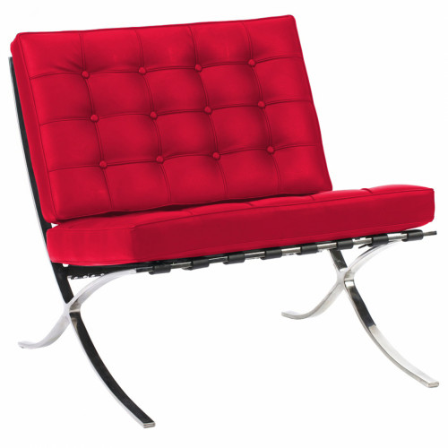 кресло barcelona chair экокожа красное в Армавире