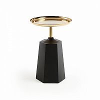столик приставной plamp со столешницей в отделке золото на черном основании от la forma (ex julia gr в Армавире