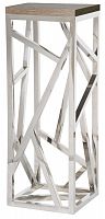 консоль geometric высокая 40x42x110 хром, коричневая столешница в Армавире