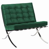 кресло barcelona chair экокожа зеленое в Армавире