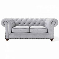 диван chesterfield lux двухместный прямой светло-серый в Армавире